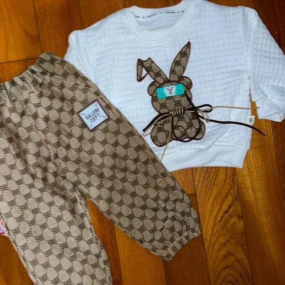 Tommy Hilfiger hone baby bb Burberry bunny outfit 2piece set bundle lot 12 18 mo - Picture 6 of 7